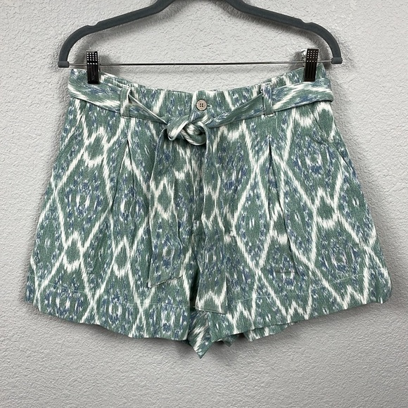 NWT Faherty Isla Short Tuscan Ikat High Rise Paperbag Belted Sz 10 - Picture 4 of 12